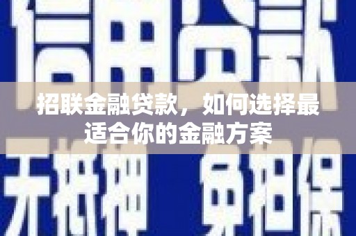 陆良招联金融贷款，如何选择最适合你的金融方案