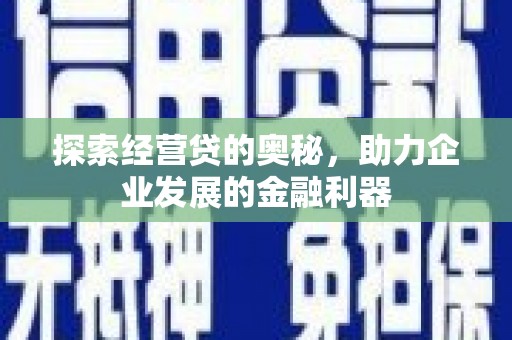 陆良探索经营贷的奥秘，助力企业发展的金融利器