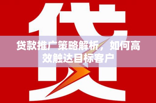 陆良贷款推广策略解析，如何高效触达目标客户