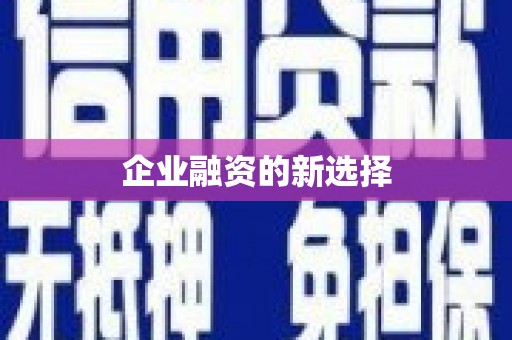 陆良企业融资的新选择