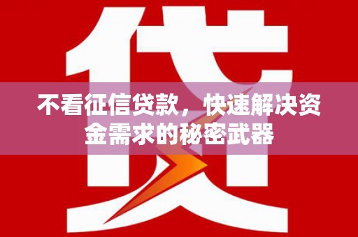 陆良不看征信贷款，快速解决资金需求的秘密武器